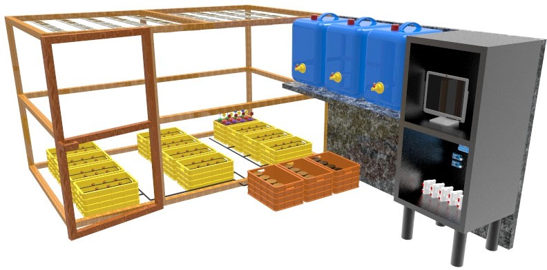 General view of centrifugal irrigation part of the greenhouse